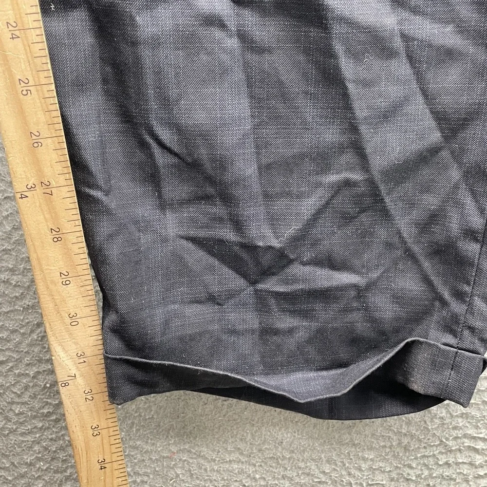 Vintage Stafford Dress Pants Mens 38x32* 100% Wool Blue Plaid Office Trouser 90s